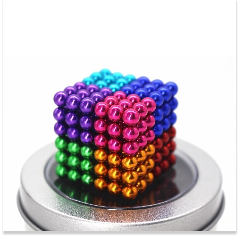 Nam châm bi 8 màu - Bucky ball 5mm (216 viên, 8 màu), Bi nam châm tròn - bucky ball 5mm 8 màu giúp tăng khả năng tư duy