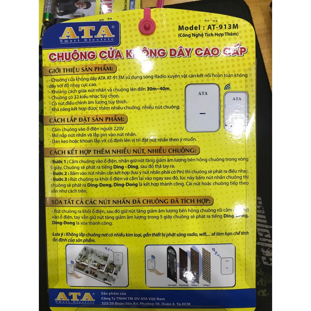 Chuông cửa không dây cao cấp - ATA