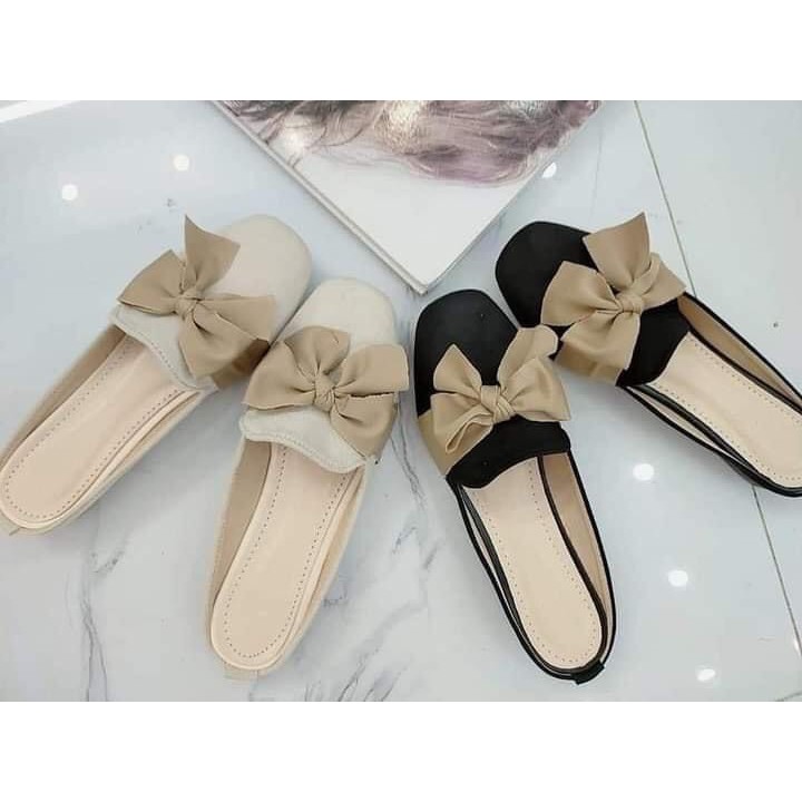 Free ship Giày búp bê nữ / giày bệt nữ thắt nơ 2 màu dễ thương 102