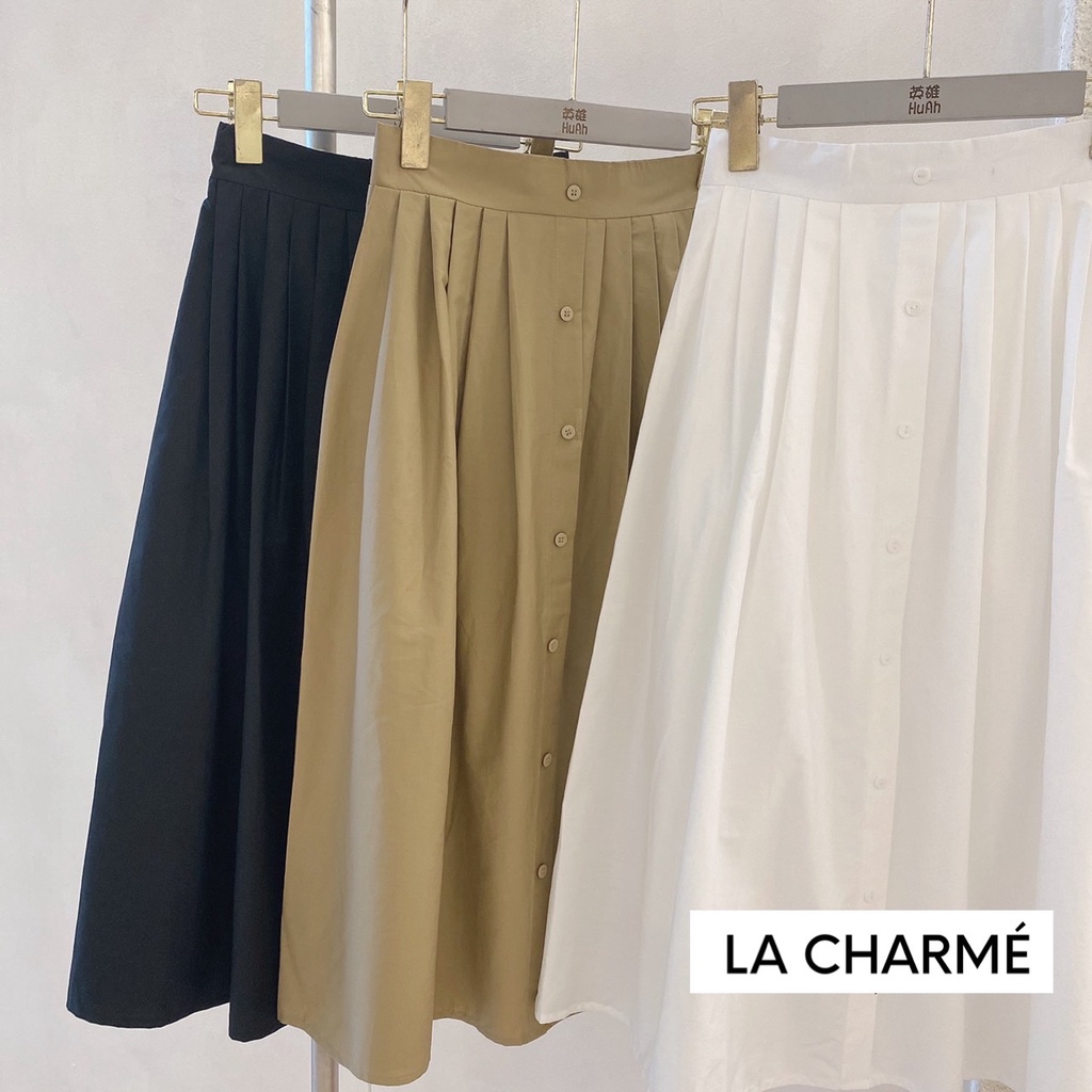 Chân váy thô 7 cúc xếp li KOREAN 6194