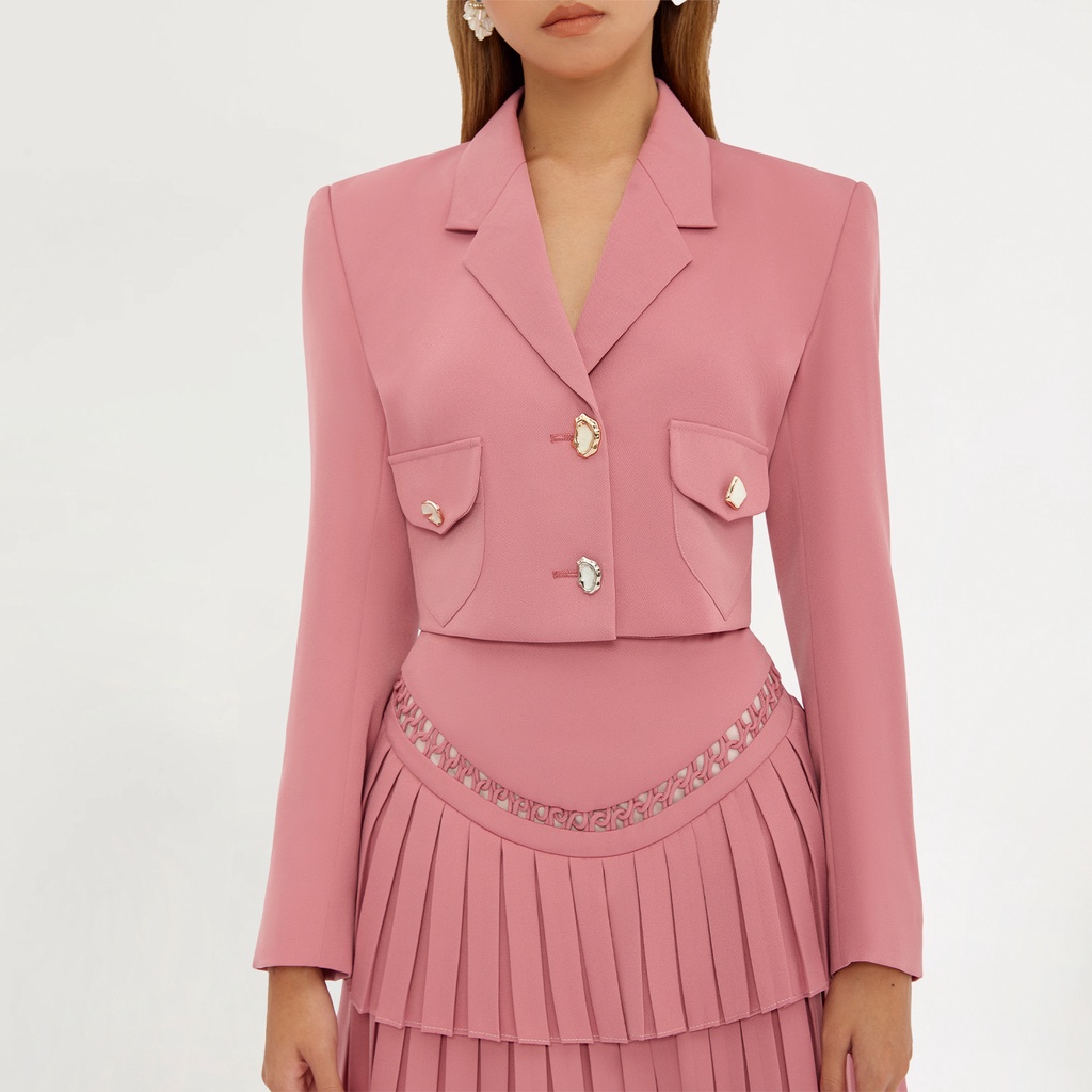DEAR JOSÉ - Áo blazer Tourmaline vải linen hồng rosy