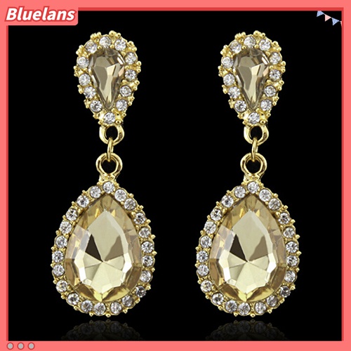 Khuyên tai dáng dài đính đá thanh lịch dành cho nữ