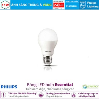 Bóng philips ledbulb essential 11w 6500k/3000k a60 e27