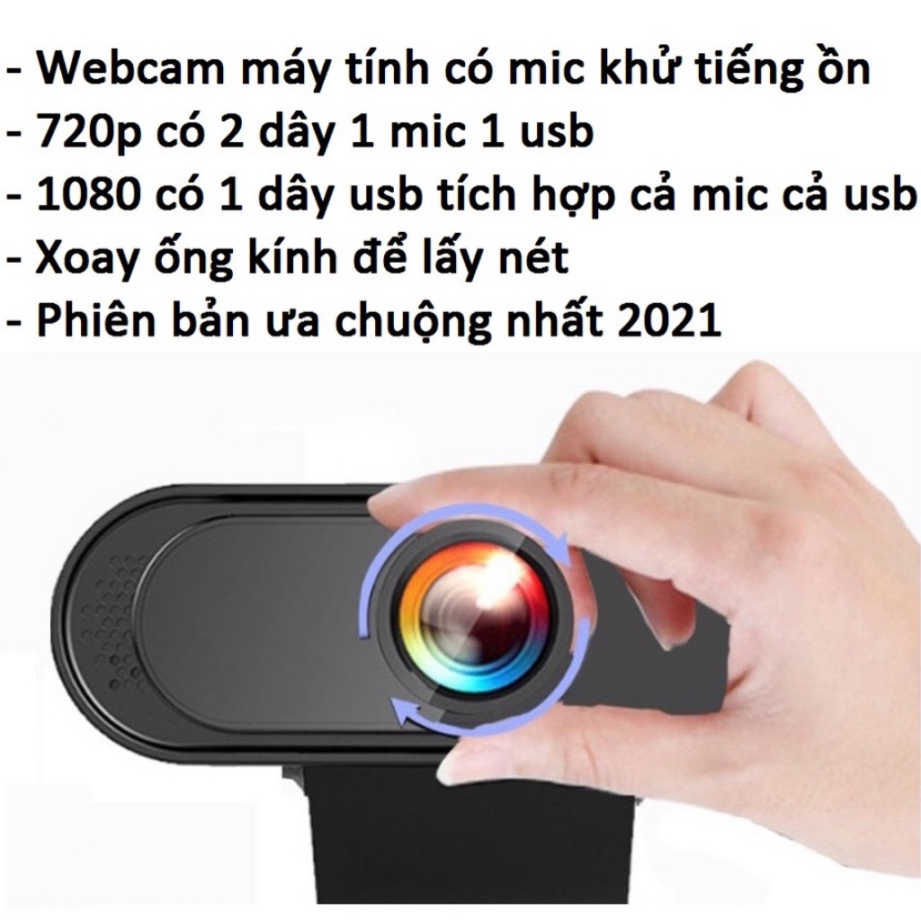 Webcam máy tính Học Zoom Full HD 1080P Máy Tính Có Mic Full HD 1080P Hình Ảnh Cực Nét Bền Đẹp Giá Rẻ Full Box