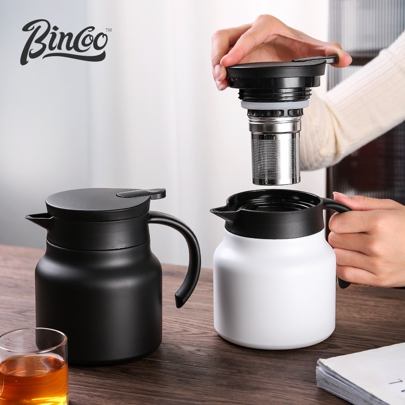 Bincoo Bộ Ấm Trà Và Tách Cà Phê Bằng Thép Không Gỉ Cách Nhiệt