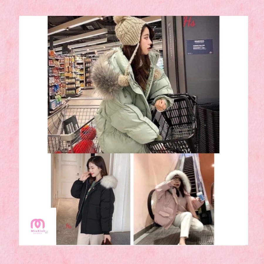 [ Có video+ Hình ảnh gốc] Áo Khoác Phao Nữ Mũ Lông Chồn Siêu xinh , Lót Bông Dáng Rộng 5 Màu G028 _Miuxinh Shop | BigBuy360 - bigbuy360.vn