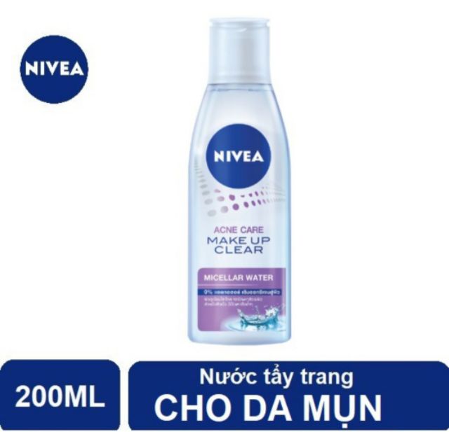 Nước tẩy trang Nivea cho da mụn Acne Care Makeup Clear Micellar Water 200ml