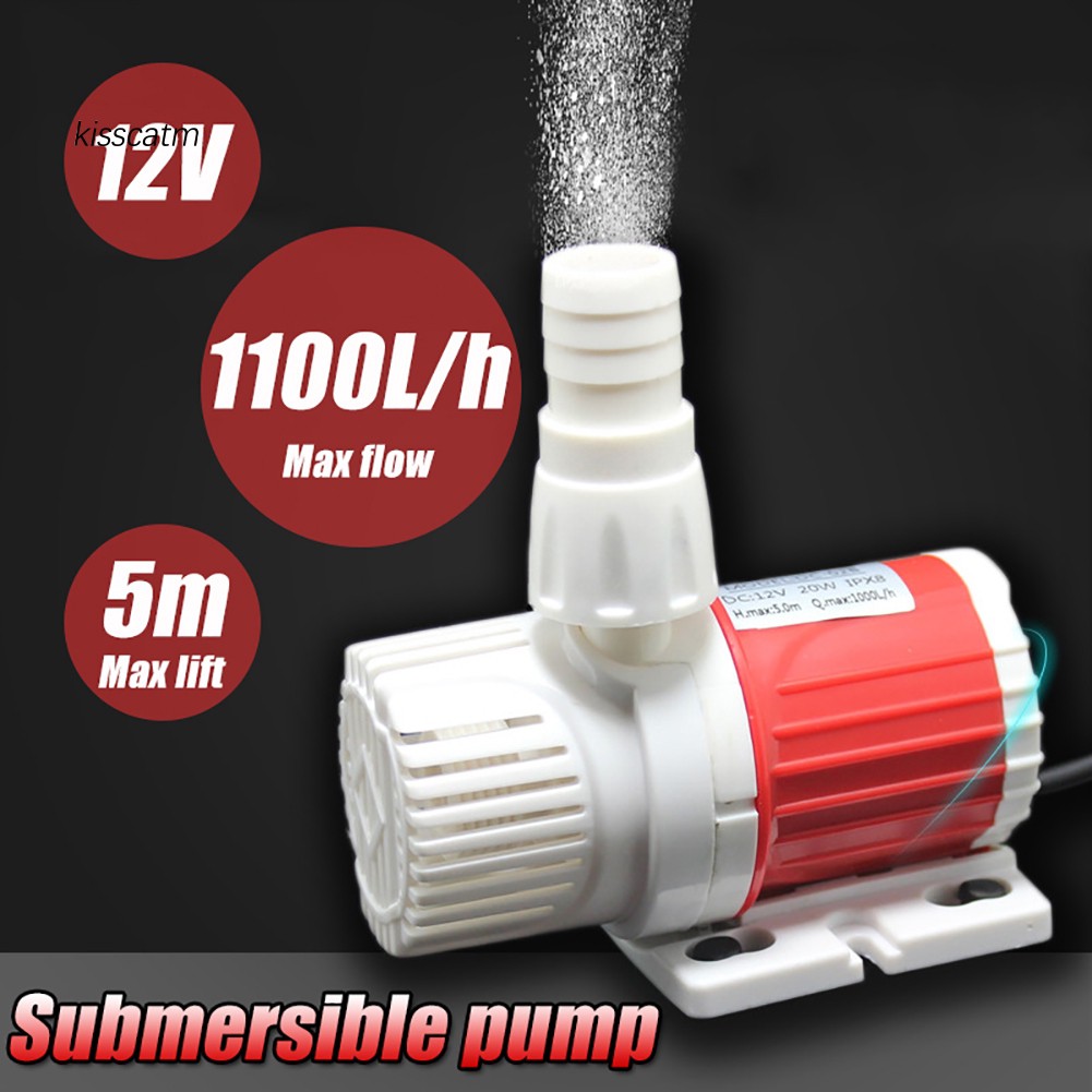 Máy bơm nước cho hồ cá năng lượng mặt trời DC 12V 1100L/H 5M chất lượng cao
