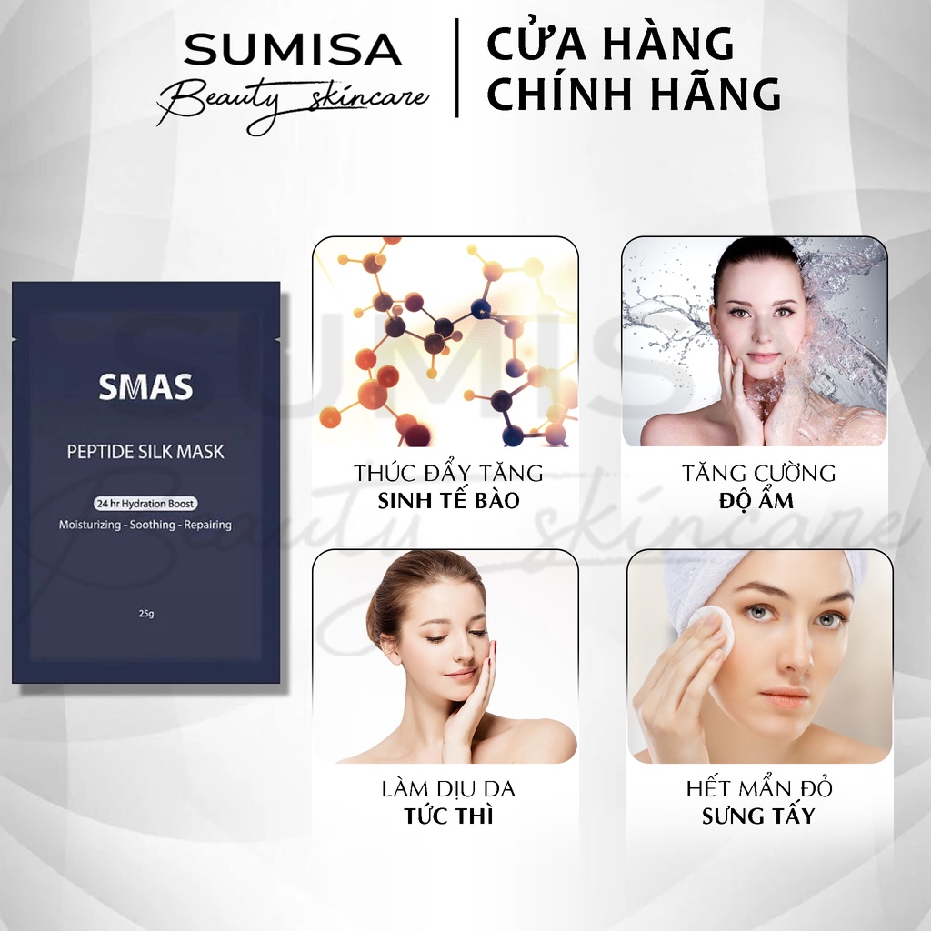 Smas Peptide Silk Mask Mặt Nạ Phục Hồi Cấp Ẩm Cao Cấp