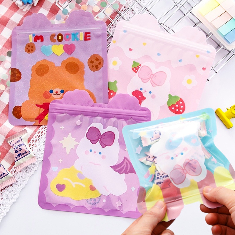 Set 5 Túi Đựng Kẹo / Trang Sức / Quà Tặng Chống Thấm Nước Họa Tiết Hoạt Hình Dễ Thương