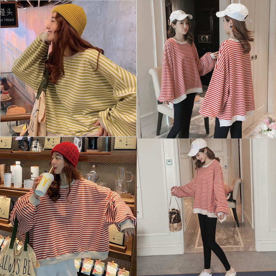 Áo Sweater Nam Nữ Form Rộng Chất Áo Nỉ Da Cá Kẻ Sọc Mẫu Trend | BigBuy360 - bigbuy360.vn