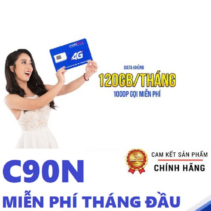 [ FREE THÁNG ĐẦU] SIM 4G MOBI C90N TẶNG 120GBTHÁNG---4GB/NGÀY 6000P NỘI MANG +50P NGOẠI MẠNG