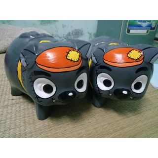 Sói Xám - heo đất handmade (kèm ảnh và video thật)
