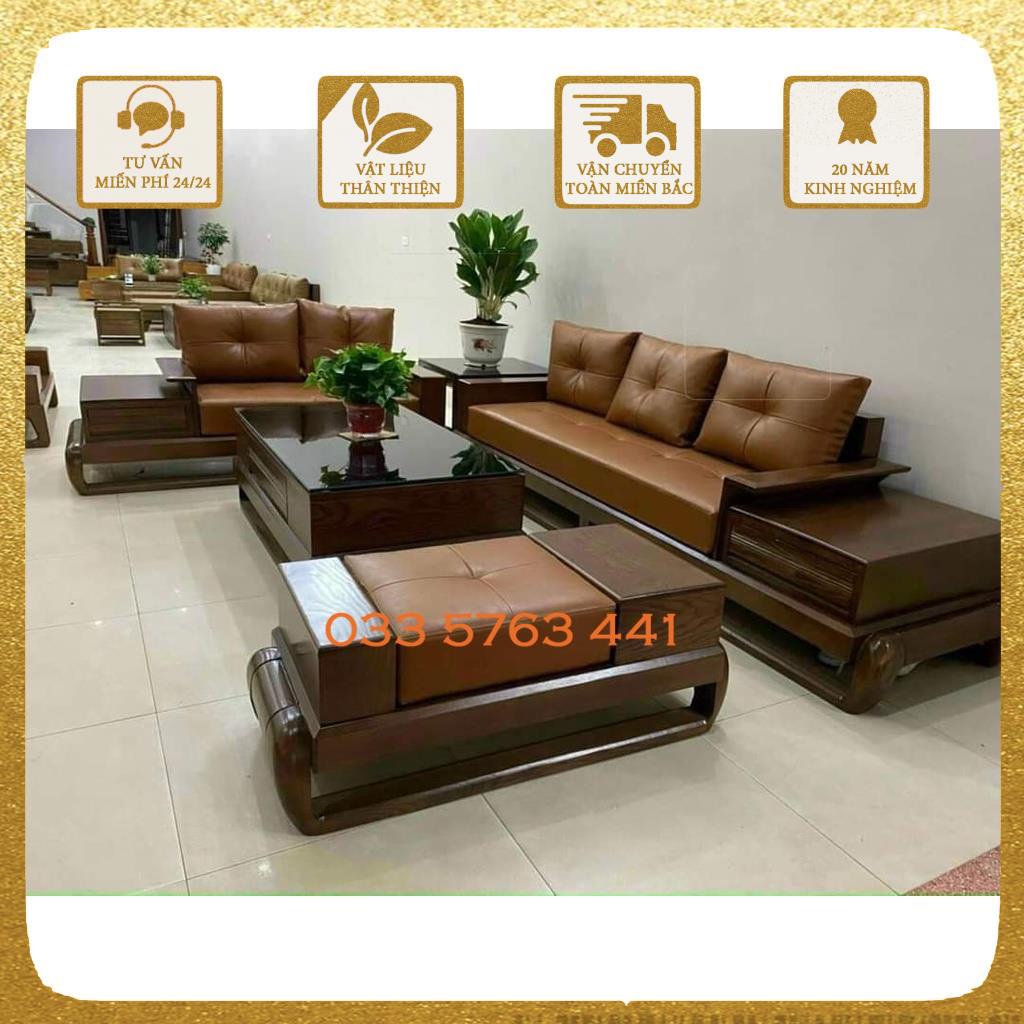 Bộ ghế sofa 2 văng hình đùi gà gỗ sồi Nga  giá gốc tại xưởng