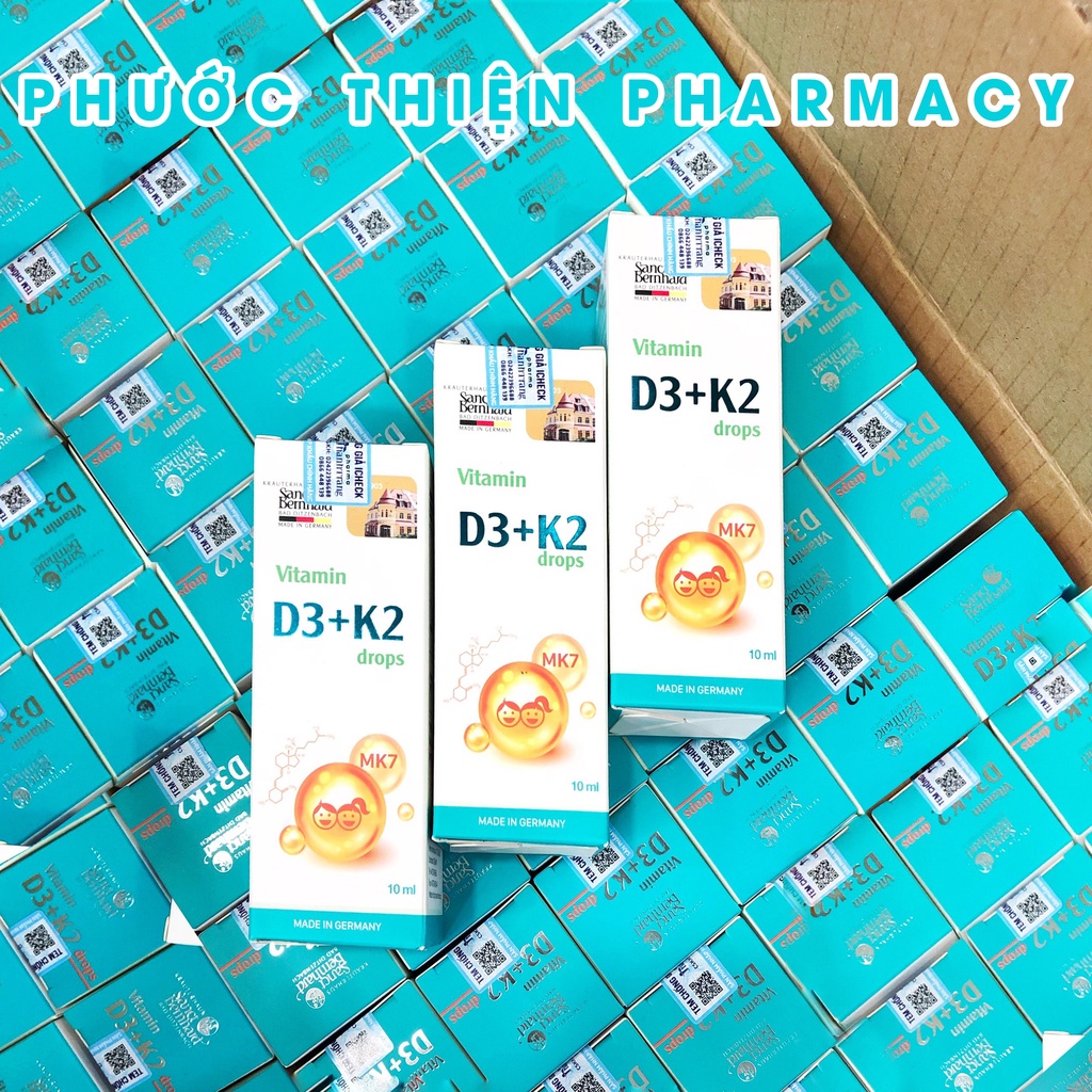 Vitamin D3K2 MK7 Sanct Bernhard của Đức 10ml - Giúp bé cao lớn, giảm nguy cơ còi xương ở trẻ