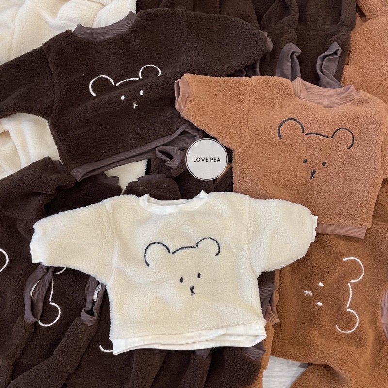 Áo bông mặt gấu Aosta Chocolate bear mtm made in Korea