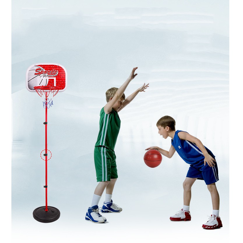 Bộ đồ chơi bóng rổ cho bé, bóng rổ mini trong nhà giúp bé phát triển chiều cao, Khung làm bằng sắt, TẶNG kèm bóng