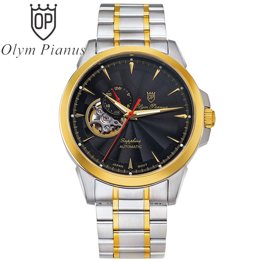 Đồng hồ nam dây kim loại Automatic Olym Pianus OP990-083 OP990-083AMSK đen