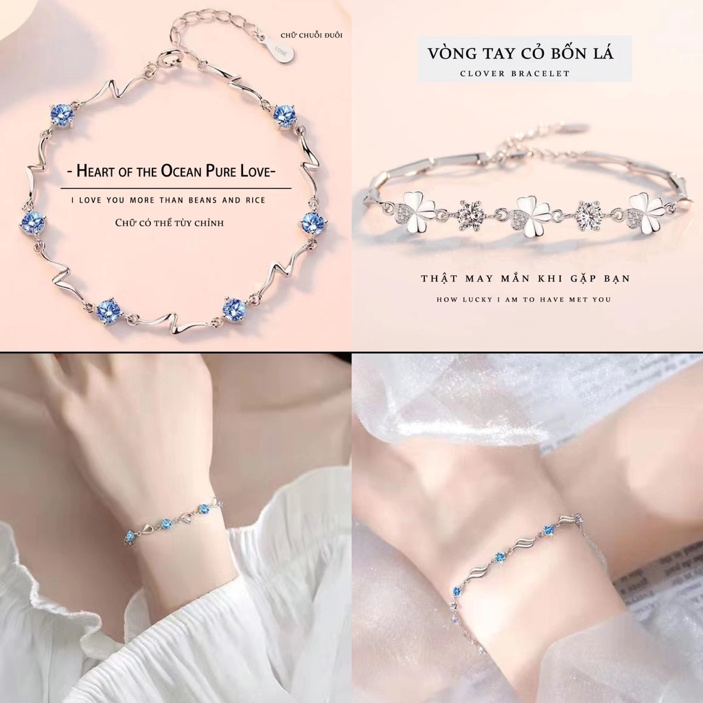 Vòng Tay Đính Đá Sapphire Thời Trang