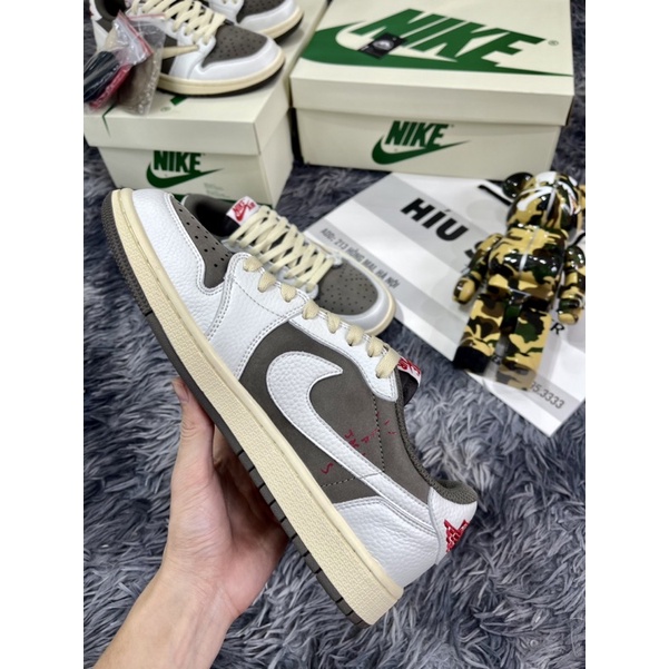 Giầy Thể Thao Jordan 1 low Travis Scott Mocha Da Phấn Best
