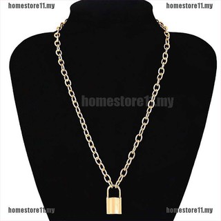 Vòng cổ mặt ổ khóa bằng thép không gỉ phong cách punk Unisex