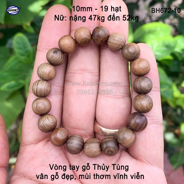 Vòng tay gỗ Thuỷ Tùng Thơm nức - Đắc Tài – Đắc Lộc – Đắc Bình An [BH672] HAHANCO