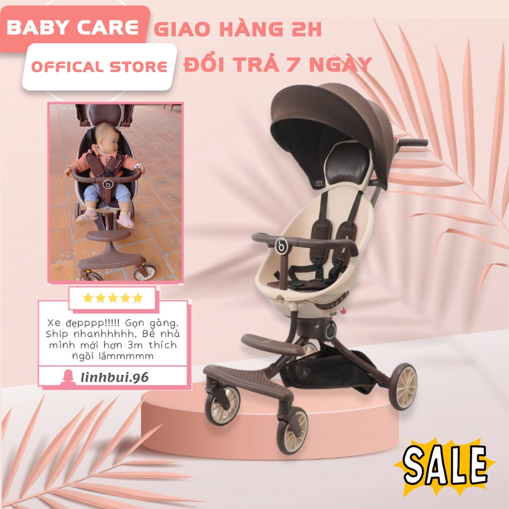 Xe đẩy gấp gọn Baobaohao V18 ngồi ngả 5 chế độ kèm gối da và mái che mẫu mới nhất 2022