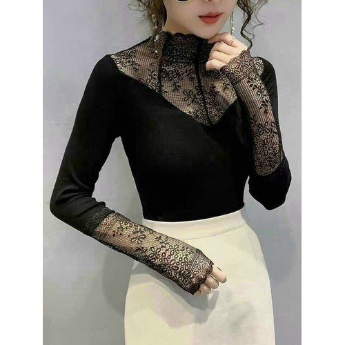 Áo kiểu cổ phối ren cao cấp