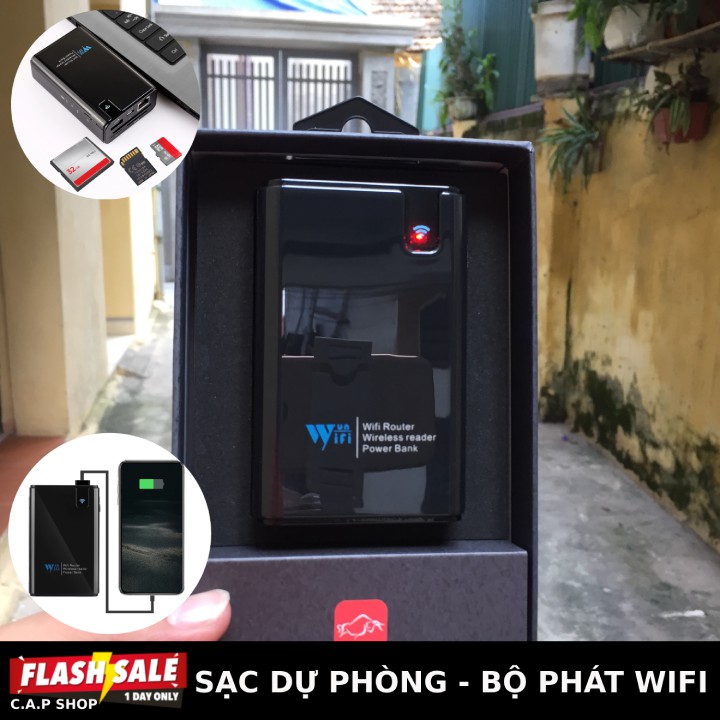 [ XẢ KHO ấn trả giá 99K ] Pin sạc dự phòng 6000 mAh kiêm bộ định tuyến mạng WIFI cắm cổng LAN kiêm đầu đọc thẻ nhớ