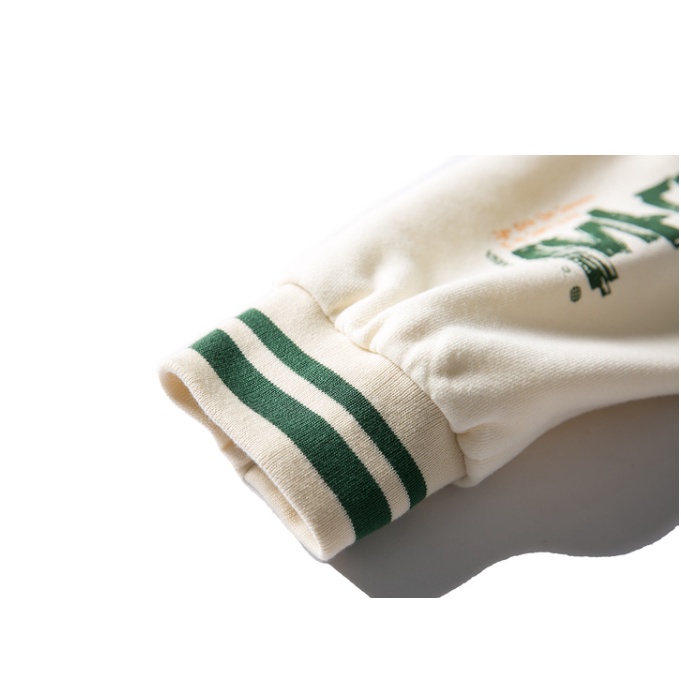 Áo khoác bóng chày dáng rộng thêu logo thời trang đường phố Mỹ