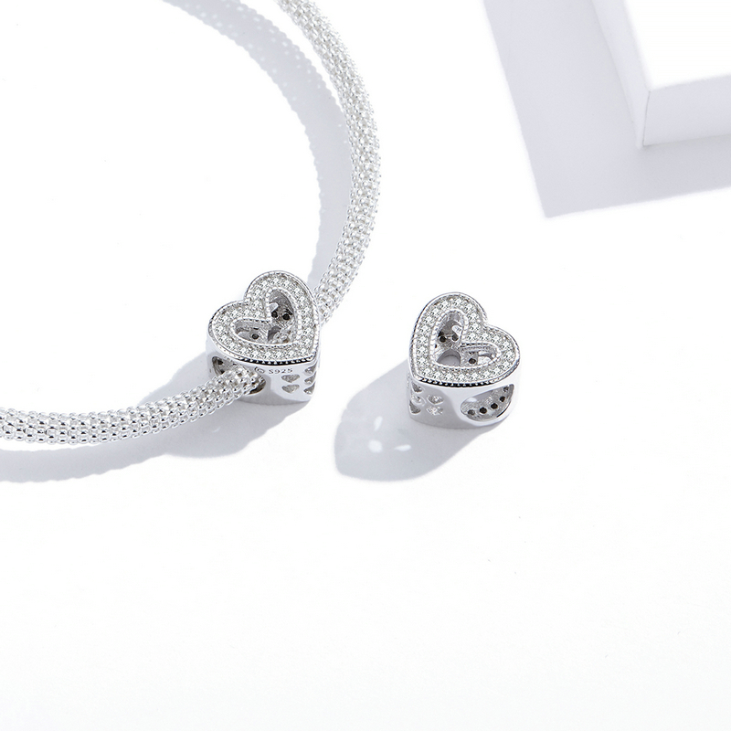 Hạt Trang Sức Bamoer BSC213 Bạc Sterling 925 Hình Trái Tim Tượng Trưng Cho Ngày Của Mẹ