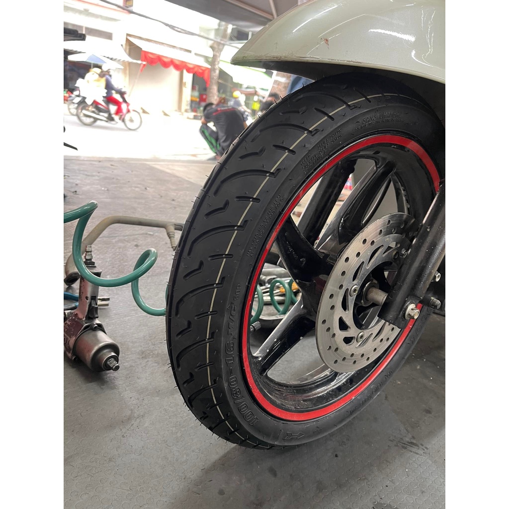 COMBO CẶP VỎ LỐP ZIN SH Ý 150 SLOVENIA  DUNLOP D451 TRƯỚC CHỈ TRẮNG 100/80-16 , SAU CHỈ ĐỎ CAM 120/80-16 CHO HONDA SH
