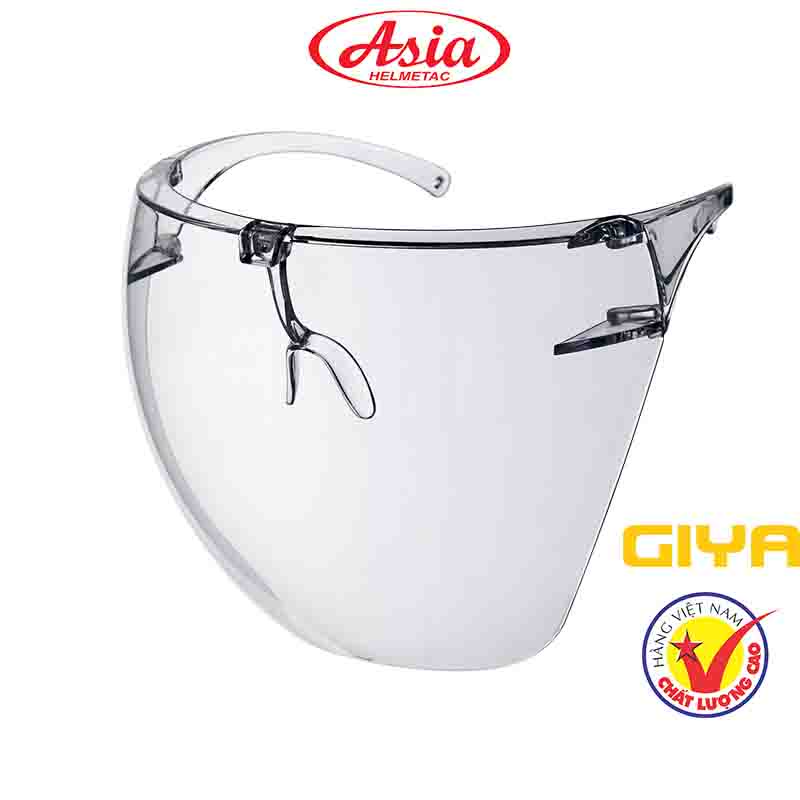 Kính bảo hộ ASIA face shield phòng chống giọt bắn, chống bui mưa đi xe máy màu trong suốt