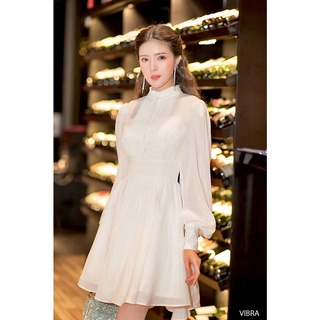 Vibra dress đầm xòe tiểu thư tay dài thiết kế dự tiệc dạo phố