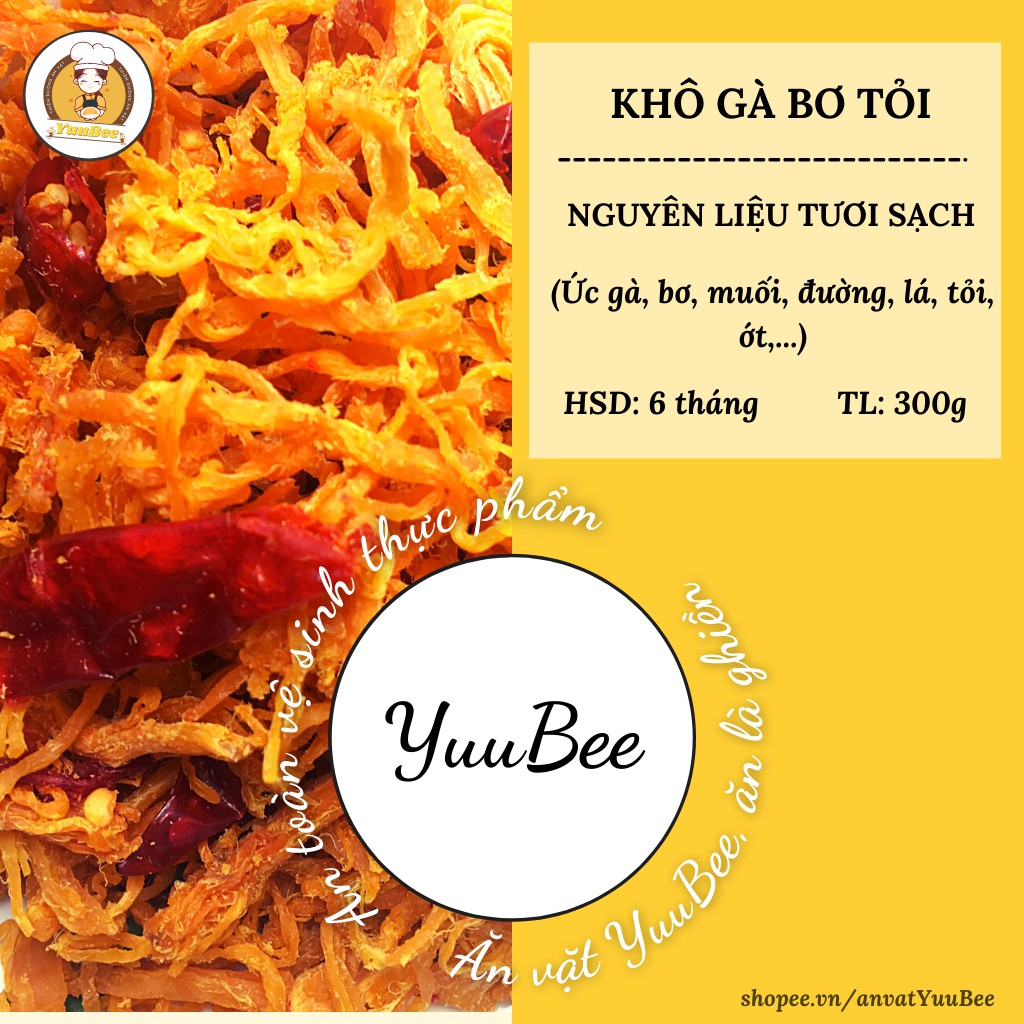Khô gà lá chanh, Khô gà bơ tỏi xé cay siêu ngon 300g 500g 1kg YUUBEE - Đồ ăn vặt Việt Nam - Ăn vặt YuuBee | BigBuy360 - bigbuy360.vn
