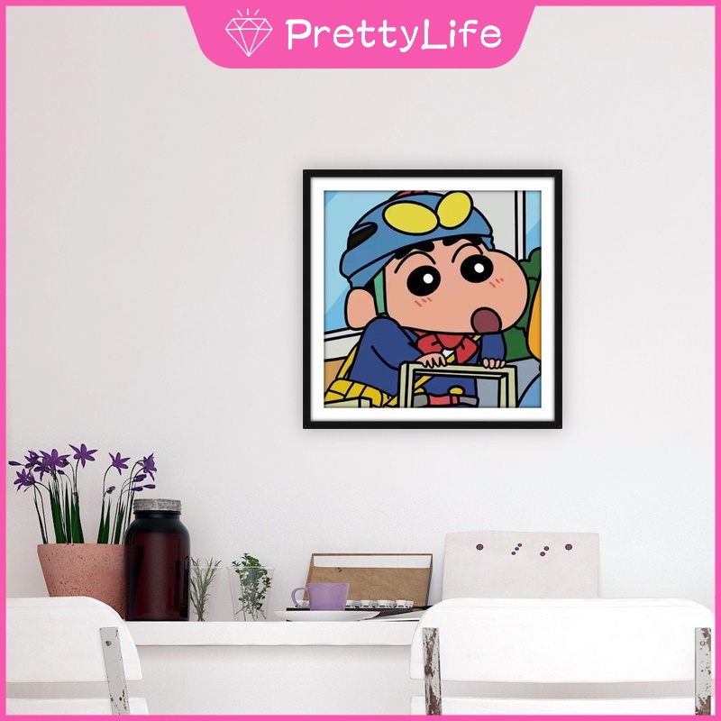 Bộ Tranh Đính Đá 5D Họa Tiết Hoạt Hình Cậu Bé Bút Chì Độc Đáo DIY Kích Thước 30x30CM