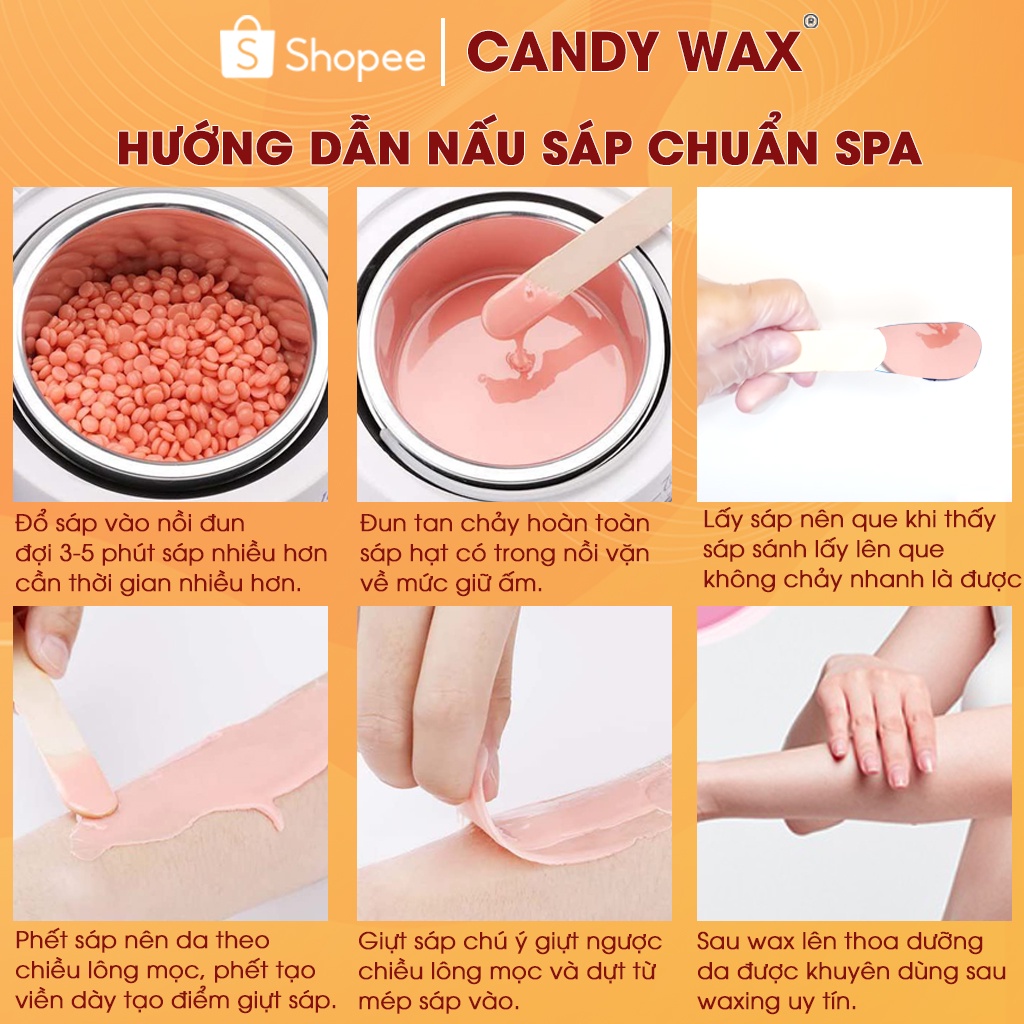 Nồi nấu sáp wax lông tặng kèm Sáp wax lông nóng Hard Wax Beans CandyWax NS01