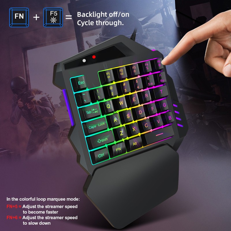 Bàn Phím Chơi Game Rxsix V500 35 Phím Rgb