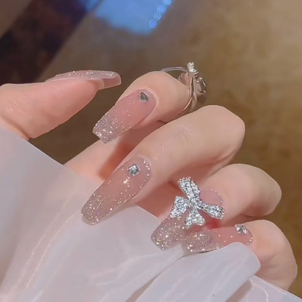 2557  bộ móng tay giả set móng giả trong suốt móng tay giả đính nơ móng tay giả dài đính đá móng giả đẹp bộ móng tay giả đính đá móng tay giả đính đá ngắn