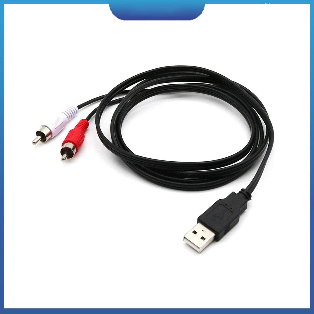 Cáp Chuyển Đổi Usb A Male Sang 2 Đầu RCA Phono AV TV Aux #2-9