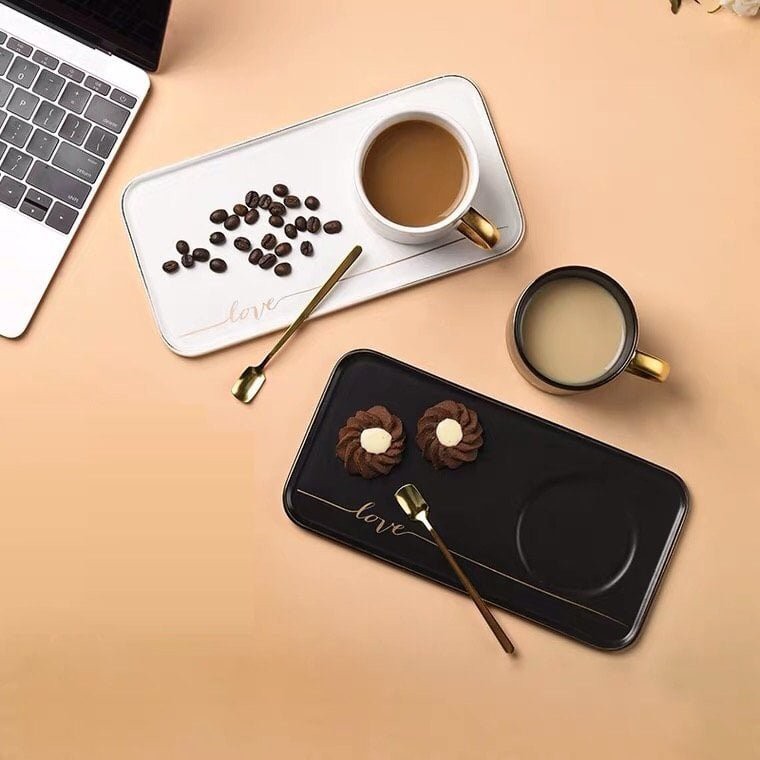 Set cốc uống cà phê in hình chữ love kiểu dáng đơn giản cho dân văn phòng: 1.5.9