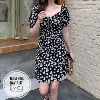 Bigsize Đầm hoa cúc dây rút D401