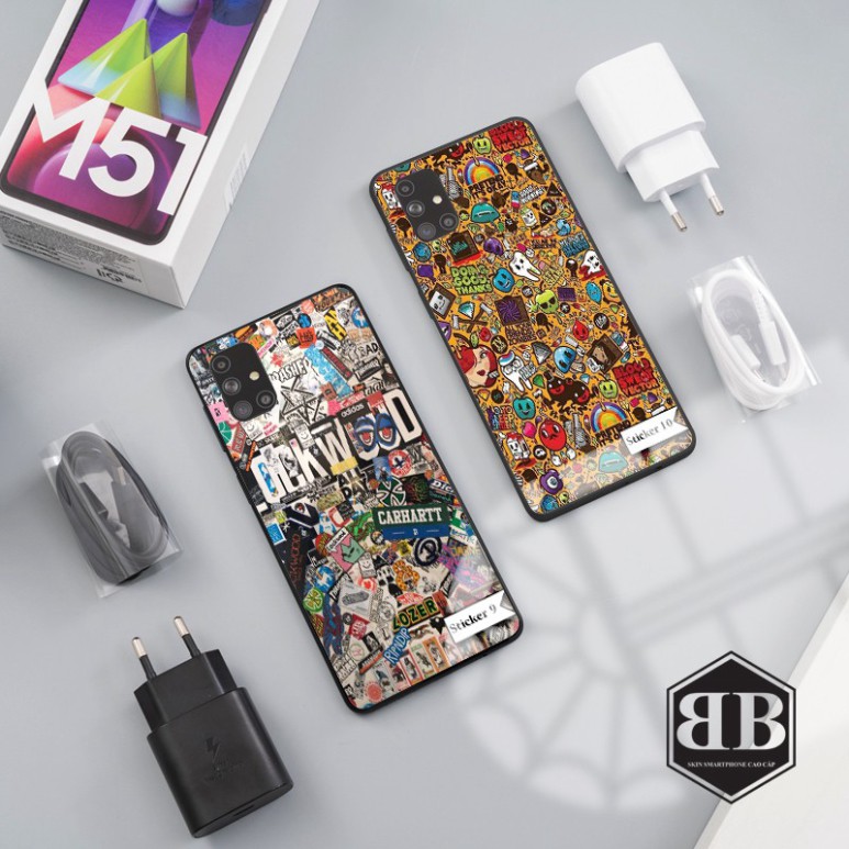 Ốp lưng kính cường lực Samsung Galaxy M51 hình sticker