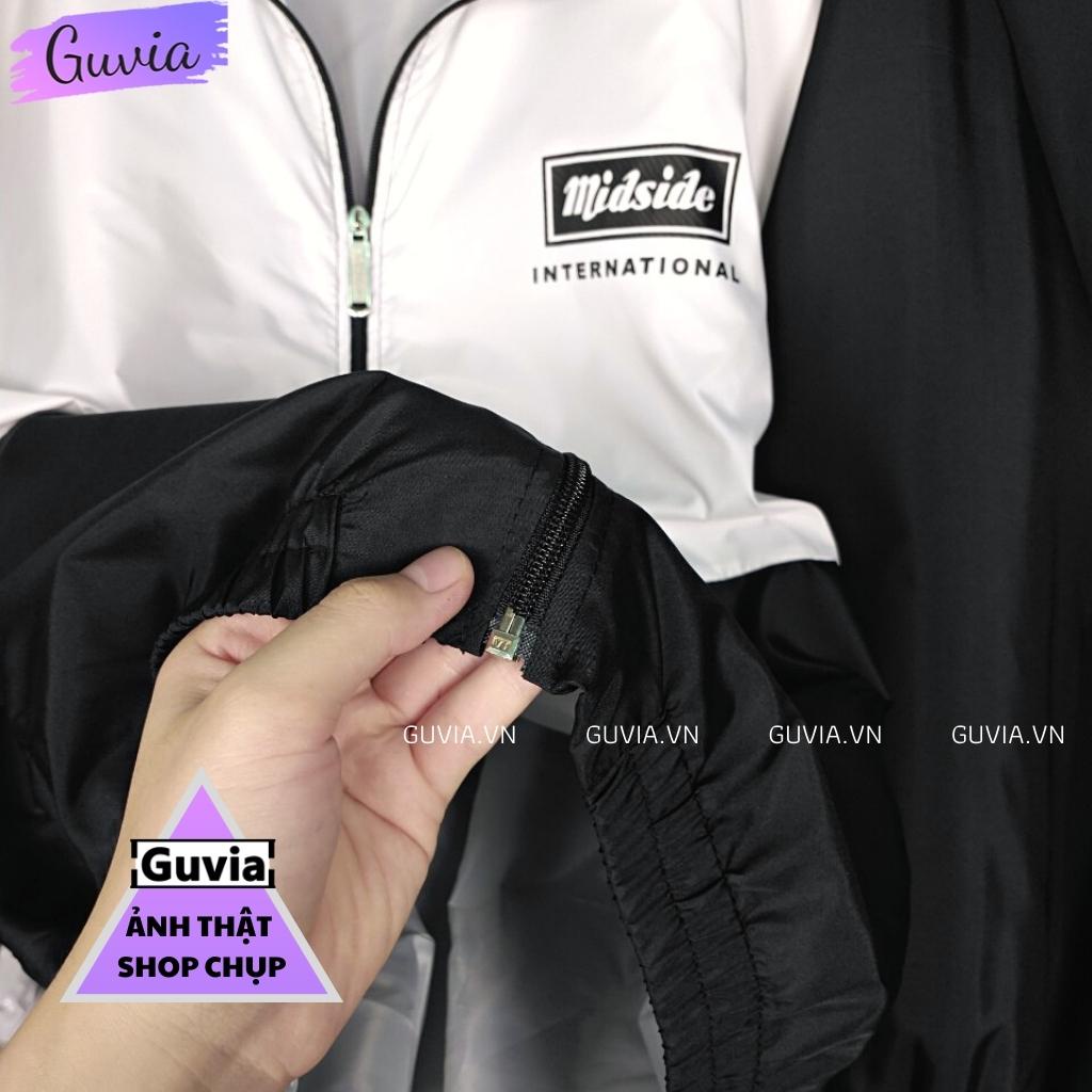 Áo Khoác Bomber Dù MIDSIDE 2022 Nam Nữ Ulzzang Unisex Kiểu Form Rộng 2 Lớp Jacket GUVIA