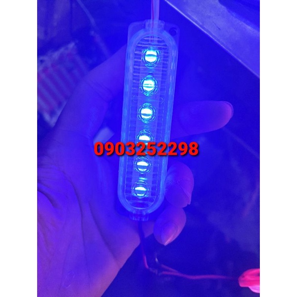 vỉ 20 bóng led hoặc10 bóng led 6 mắt trang trí ga lăng , sườn xe tải, xe khách , xe hơi 12v 24v các màu siêu đẹp