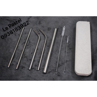 [SẴN] Hộp ống hút inox 304 (5 ống + 2 cọ + 1 hộp)