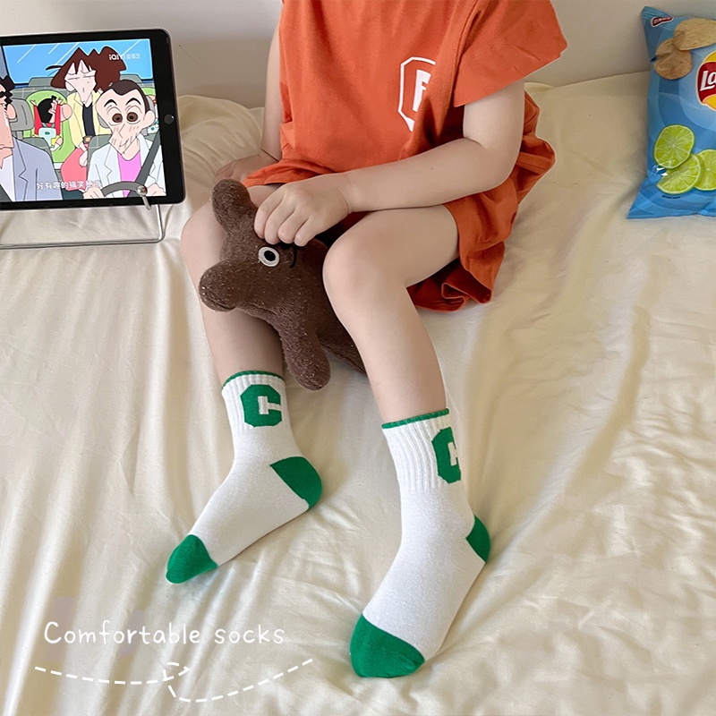 Cheerful Mario 4 cặp Bé trai bé gái Vớ bông Babyboy Babygirl Cartoon Kids Socks