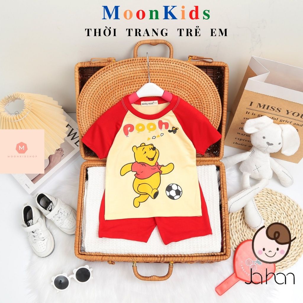 Bộ Cộc Tay Minky Mom Cho BéHọa Tiết Gấu Miubody đùi bé trai,quần áo cộc cho bé từ 6-18kg,Bộ hè cho bé 1t