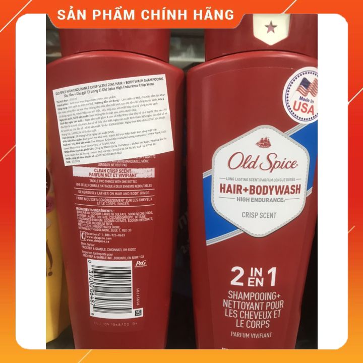 [chính hãng]Sữa tắm gội Old Spice HighEndurance 2in1 - Mỹ - 532ml mùi thơm mạnh mẽ dành cho nam giới  liu hương thơm lâu