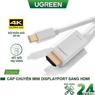 Cáp chuyển đổi Mini DisplayPort (Thunderbolt) sang HDMI 4K*2K cao cấp Ugreen 20849 dài 1,5-3M - Hàng Chính Hãng